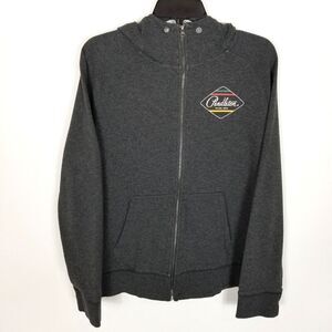 Pendleton Women Zip Up Sweater Hoodie Size L Gray Logo Cotton Blend